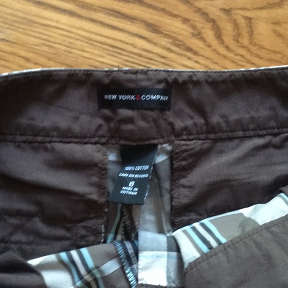 New York and Co cuffed plaid shorts size 8 - Picture 4 of 5